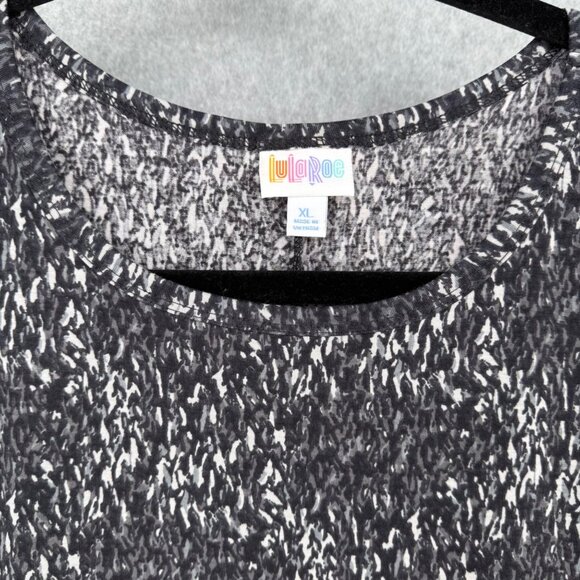 LuLaRoe Carly T Shirt Dress Size XL Black Gray Print Casual Comfortable NEW - Picture 6 of 11